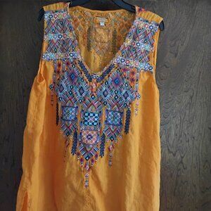 JOHNNY WAS orange tank size Xlarge